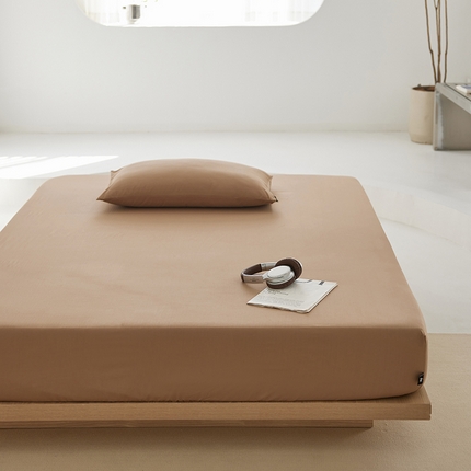 2025新款A类40S全棉糯感大雁纹提花单品床笠 浅咖