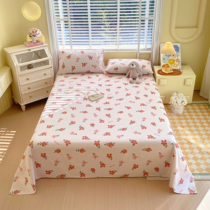 91家纺网 家纺一手货源 找家纺 爱彼家纺 2025春夏新款古艺原棉老粗布床单三件套凉席-系列三 山楂树