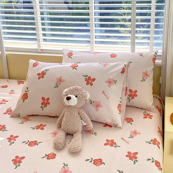 91家纺网 家纺一手货源 找家纺 爱彼家纺 2025春夏新款古艺原棉老粗布床单三件套凉席-系列三 山楂树