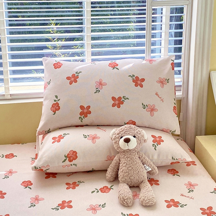 91家纺网 家纺一手货源 找家纺 爱彼家纺 2025春夏新款古艺原棉老粗布床单三件套凉席-系列三 山楂树