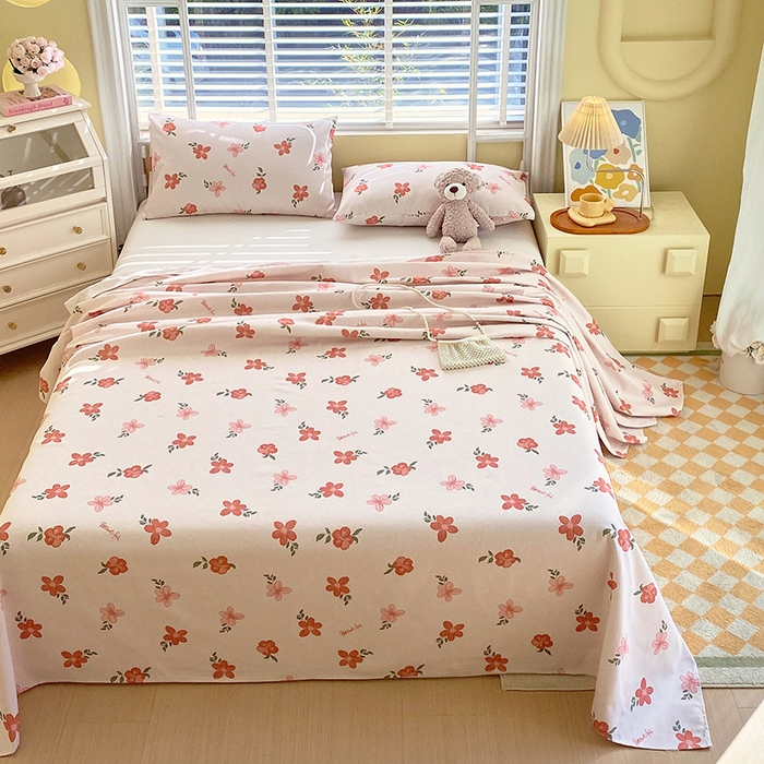 91家纺网 家纺一手货源 找家纺 爱彼家纺 2025春夏新款古艺原棉老粗布床单三件套凉席-系列三 山楂树