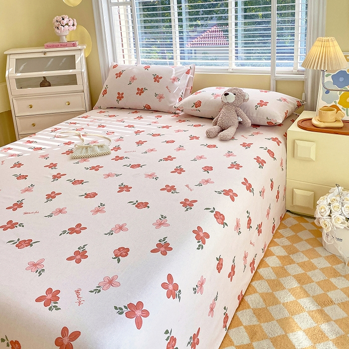 91家纺网 家纺一手货源 找家纺 爱彼家纺 2025春夏新款古艺原棉老粗布床单三件套凉席-系列三 山楂树