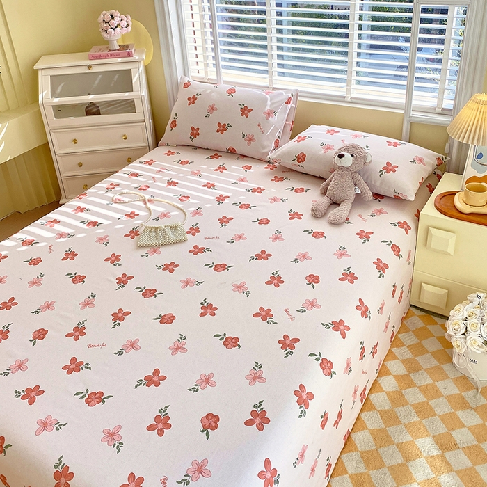 91家纺网 家纺一手货源 找家纺 爱彼家纺 2025春夏新款古艺原棉老粗布床单三件套凉席-系列三 山楂树