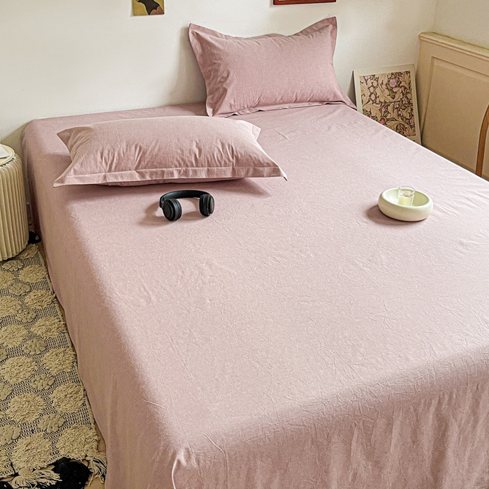 91家纺网 家纺一手货源 找家纺 久云居 2025新款亲肤舒适全棉色织防水床单 藕粉