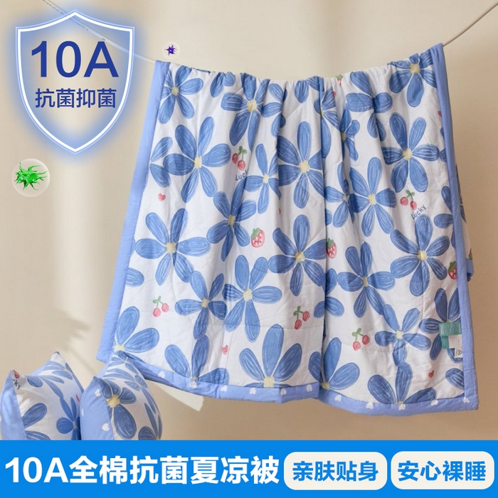 91家纺网 家纺一手货源 找家纺 宝士康家纺 2025新款10A抗菌全棉夏被四件套（床单款） 小情调