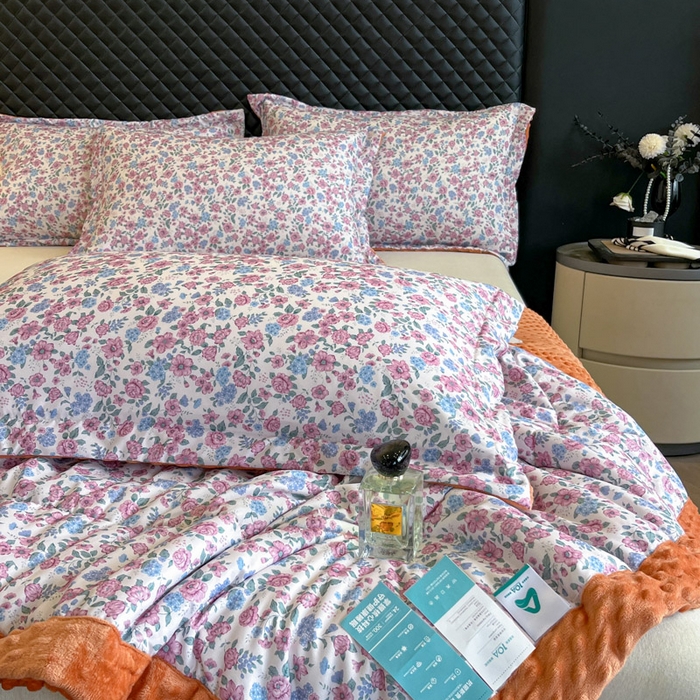 91家纺网 家纺一手货源 找家纺 宝士康家纺 2025新款10A抗菌双层纱豆豆绒夏被 紫苑