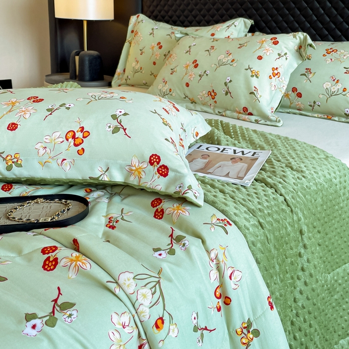 91家纺网 家纺一手货源 找家纺 宝士康家纺 2025新款10A抗菌双层纱豆豆绒夏被 雅韵