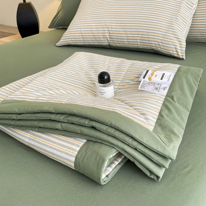 91家纺网 家纺一手货源 找家纺 宝士康家纺 2025新款10A抗菌无印风夏被 被子被芯 小绿条