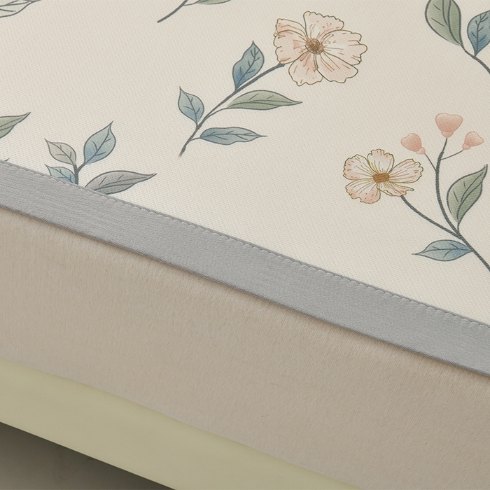 91家纺网 家纺一手货源 找家纺 简一 2025新款A类碳光印花数码冰丝凉席系列-床单款 浅花枝香