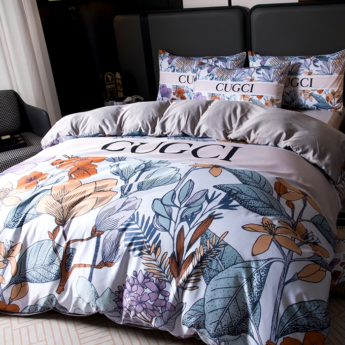 91家纺网 家纺一手货源 找家纺 爵仕家纺 2025新款轻奢潮牌水洗真丝四件套 古家花园