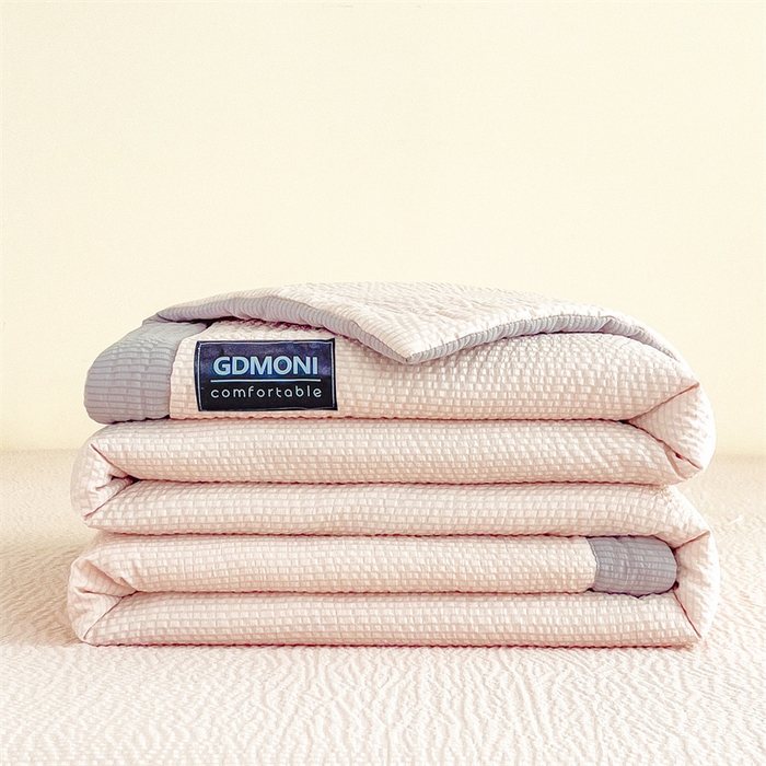 91家纺网 家纺一手货源 找家纺 宝士康家纺 2025新款10A抗菌泡泡棉大豆夏被 被子被芯 卡其