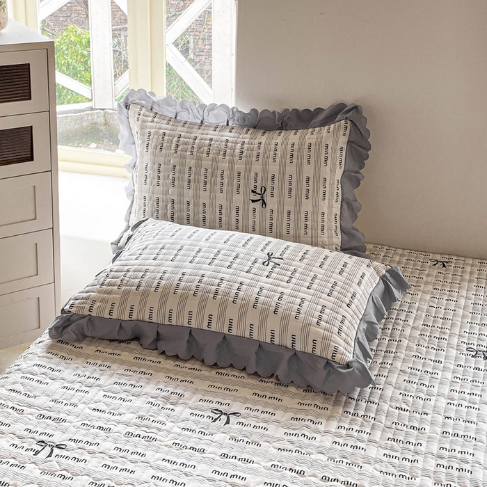 91家纺网 家纺一手货源 找家纺 2025新款直播热款A类针织棉双层纱床盖款夏被四件套 min-灰