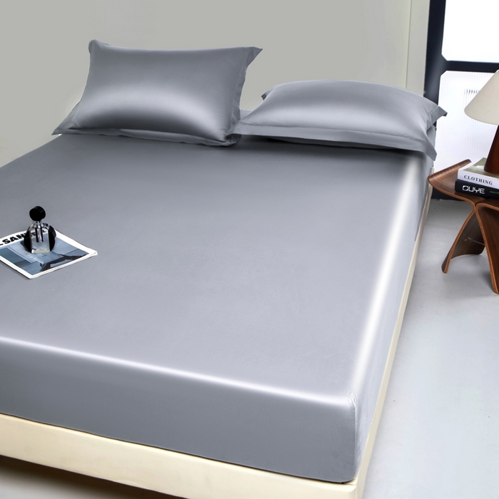 91家纺网 家纺一手货源 找家纺 秀色家纺 2024新品 A类100支双股长绒棉单品床笠 梦易-典雅灰