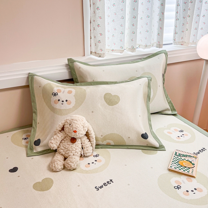 91家纺网 家纺一手货源 找家纺 慕尚家纺 2025新款数码印花床席床笠款冰藤席 床席款-兔卷卷