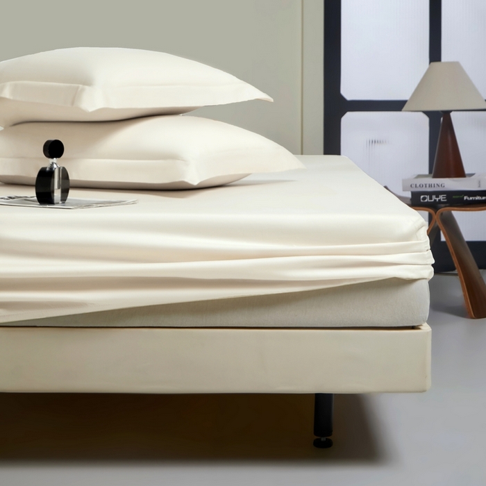 91家纺网 家纺一手货源 找家纺 秀色家纺 2024新品 A类100支双股长绒棉单品床笠 梦易-皓月白