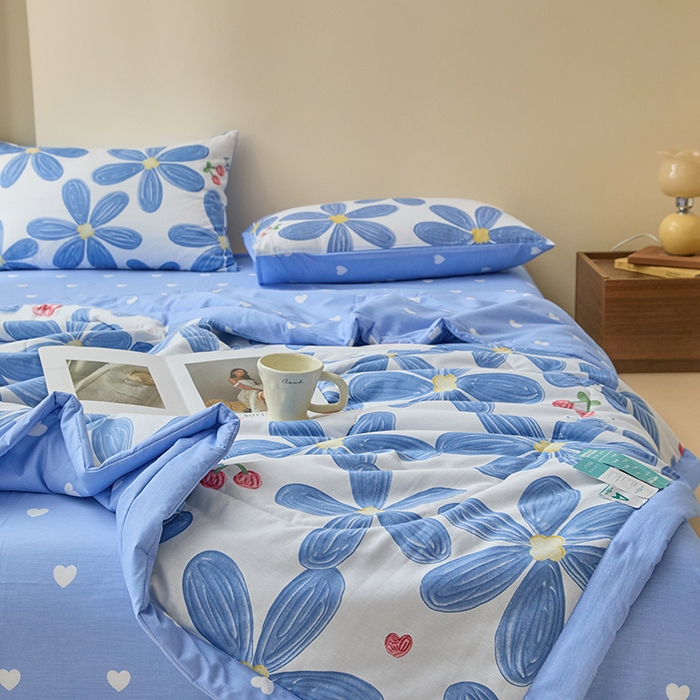 91家纺网 家纺一手货源 找家纺 宝士康家纺 2025新款10A抗菌全棉夏被 被子被芯 小情调