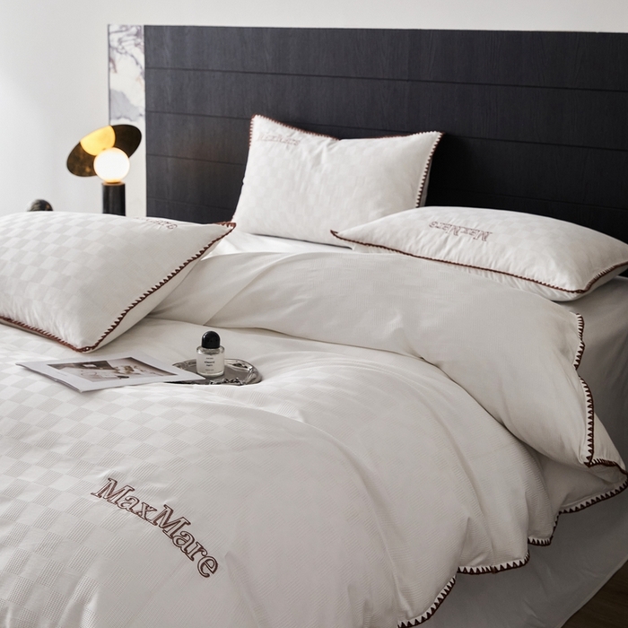 91家纺网 家纺一手货源 找家纺 苹果星家纺 2025新款全棉华夫格四件套 白