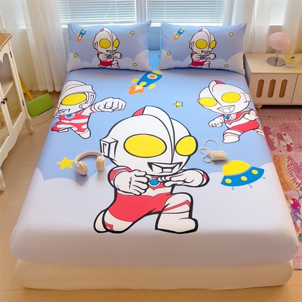 91家纺网 家纺一手货源 找家纺 名兮2025新款全棉纯棉大版经典奥特曼床笠【含防伪标】 奥特组合