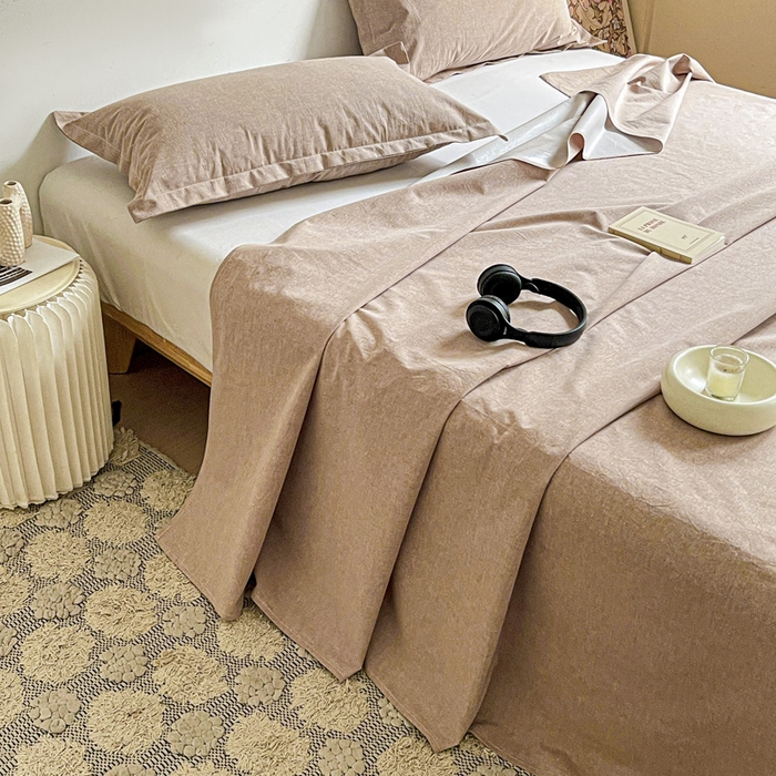 91家纺网 家纺一手货源 找家纺 久云居 2025新款亲肤舒适全棉色织防水床单 卡其