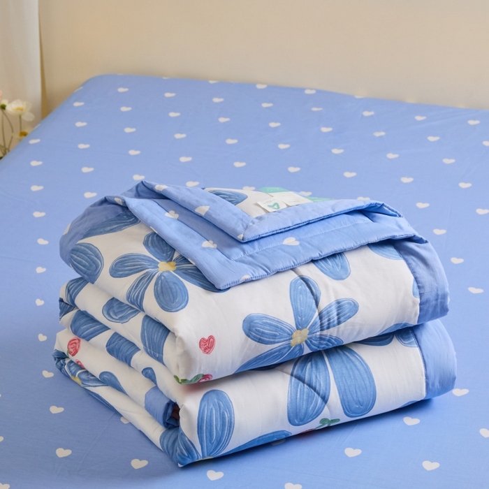91家纺网 家纺一手货源 找家纺 宝士康家纺 2025新款10A抗菌全棉夏被四件套（床单款） 小情调