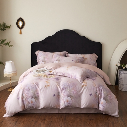 金奇达家纺 2025新款竹玉清丝四件套-雅韵【标准号全网控价（折后券后）不低于元228元】 蝴蝶仙子-粉