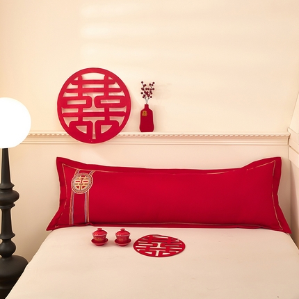 三盛源 2025新款不起球高支高密不掉色长枕套 长枕套-喜结良缘