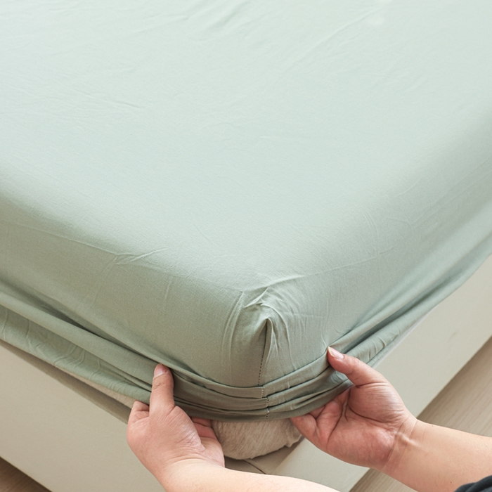 91家纺网 家纺一手货源 找家纺 （总）2025新款全棉A类简约素色水洗棉纯棉单床笠