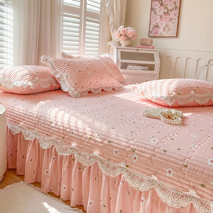 91家纺网 家纺一手货源 找家纺 网红馆（ck家纺） 2025新款天丝印花夹棉床盖 微醺