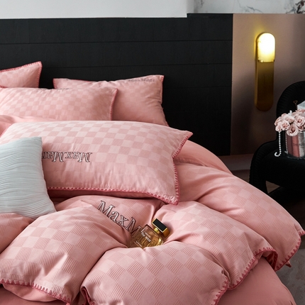 苹果星家纺 2025新款全棉华夫格四件套 豆沙