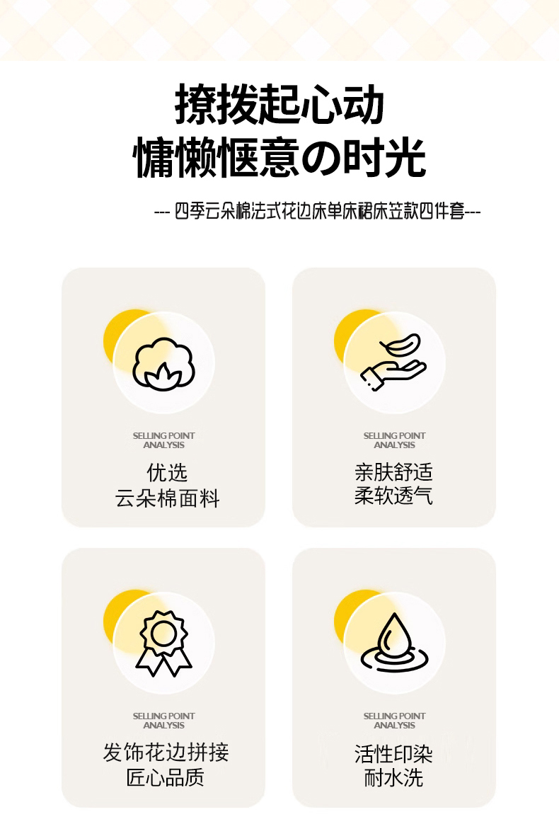 91家纺网 家纺一手货源 找家纺 （总）子钦家纺 2025新款韩版镂空花边云朵棉床单床笠床裙款四件套