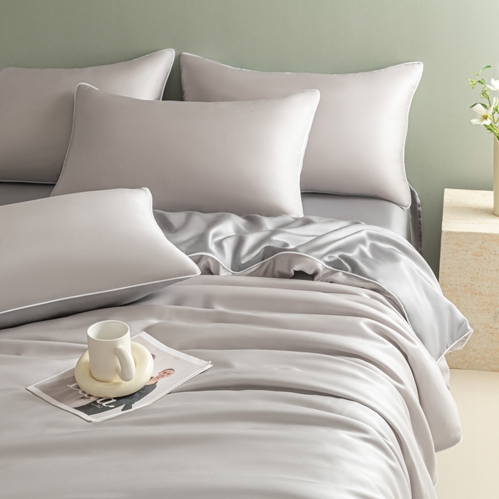 91家纺网 家纺一手货源 找家纺 爱彼家纺 2025新款麻绳款水洗冰丝四件套 麻绳款-雾霾高级灰