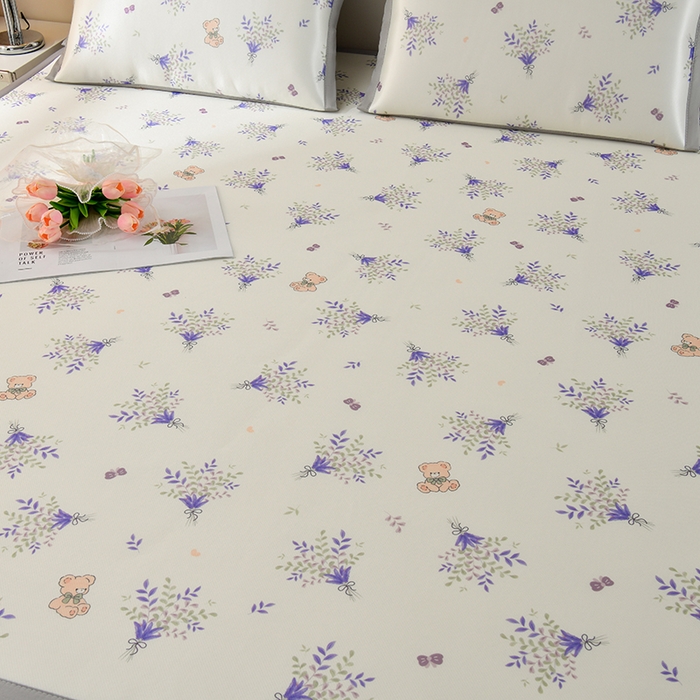 91家纺网 家纺一手货源 找家纺 简一 2025新款A类碳光印花数码冰丝凉席系列-床单款 普罗旺斯