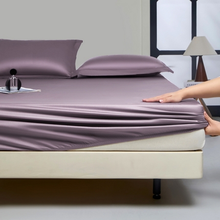 秀色家纺 2024新品 A类100支双股长绒棉单品床笠 梦易-香芋紫