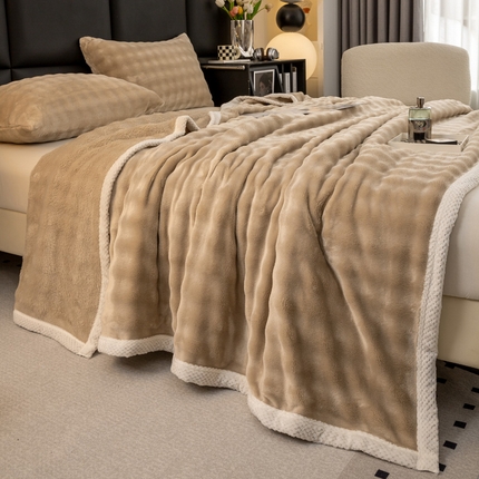 91家纺网 家纺一手货源 找家纺 （总）宅部落2025泡泡绒单层双面绒毛毯毯子300克午休盖毯