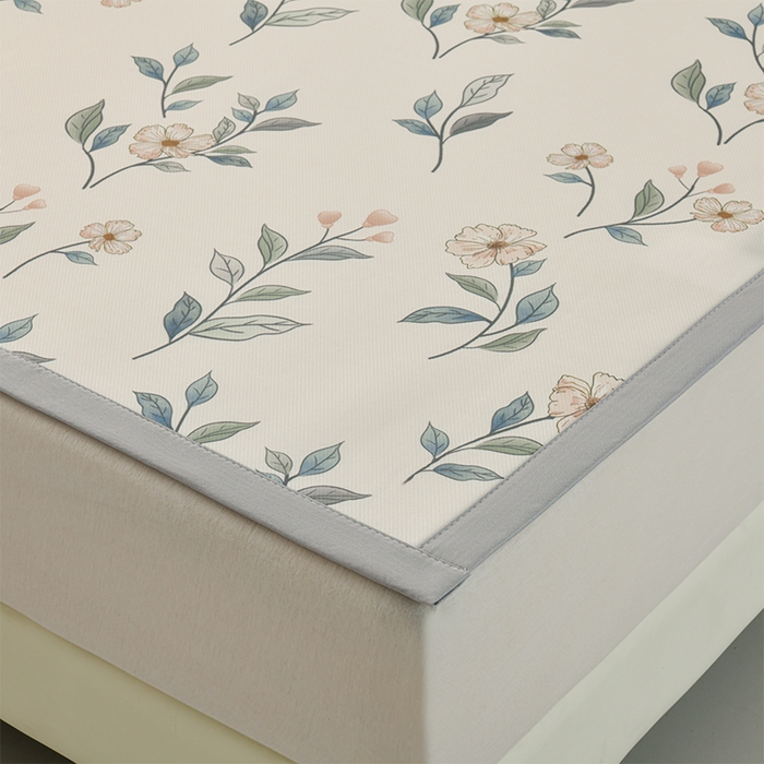 91家纺网 家纺一手货源 找家纺 简一 2025新款A类碳光印花数码冰丝凉席系列-床单款 浅花枝香