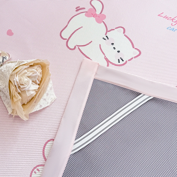 91家纺网 家纺一手货源 找家纺 2025新款懒猫600D数码印花冰藤凉席 奶茶猫咪