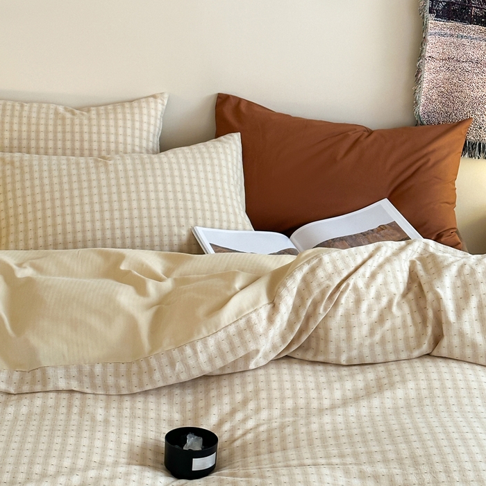 91家纺网 家纺一手货源 找家纺 例外Home 2025春夏新款全棉纯棉色织提花四件套-星辰 星辰-奶咖 会员-10