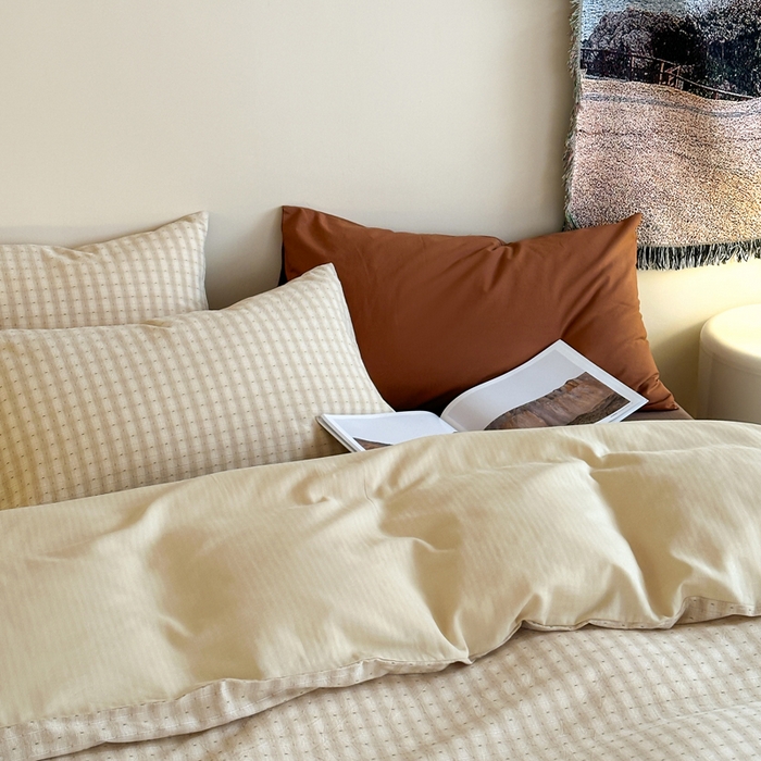 91家纺网 家纺一手货源 找家纺 例外Home 2025春夏新款全棉纯棉色织提花四件套-星辰 星辰-奶咖 会员-10