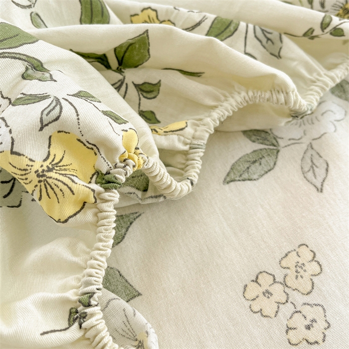 91家纺网 家纺一手货源 找家纺 宝士康家纺 2025新款10A抗菌全棉印花床笠 花香雪