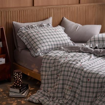 91家纺网 家纺一手货源 找家纺 （总）安莱生活 2025新款全棉精梳棉双层纱绉纱数码印花四件套