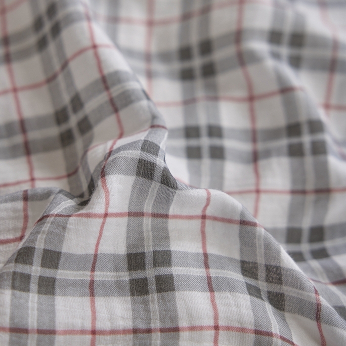 91家纺网 家纺一手货源 找家纺 安莱生活 2025新款全棉精梳棉双层纱绉纱数码印花四件套 海派甜心-灰