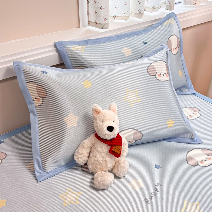 91家纺网 家纺一手货源 找家纺 慕尚家纺 2025新款数码印花床席床笠款冰藤席 床席款-酷奇