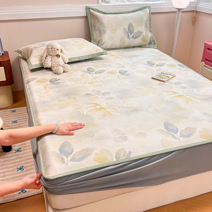 91家纺网 家纺一手货源 找家纺 （总）慕尚家纺 2025新款数码印花床席床笠款冰藤席