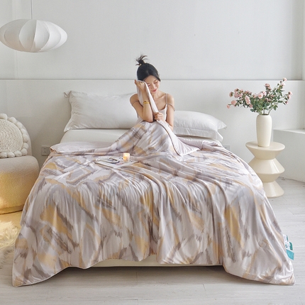 91家纺网 家纺一手货源 找家纺 （总）梦恬佳 2025新款印花凉感丝夏凉被