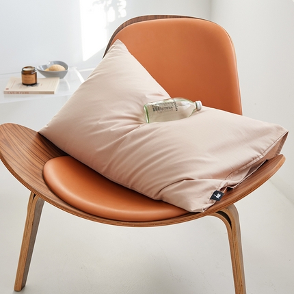 风向标家纺 2025新款A类40S全棉糯感大雁纹提花单品枕套 可可灰