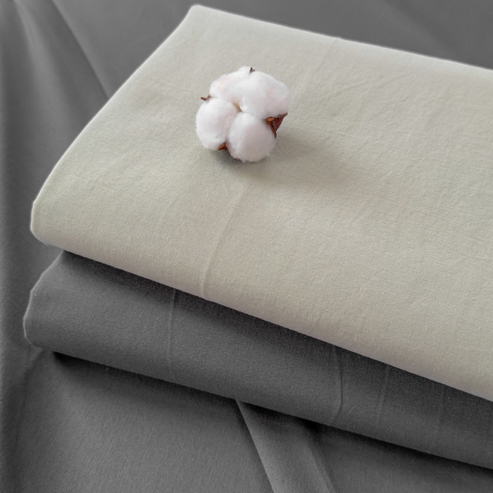 91家纺网 家纺一手货源 找家纺 2025新款全棉A类简约素色水洗棉纯棉单床笠 高级灰