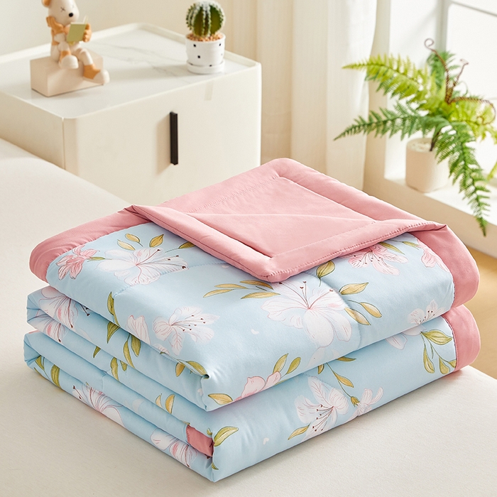 91家纺网 家纺一手货源 找家纺 海洋家纺 2025款水洗棉纯棉花夏凉被全棉花印花夏被空调被薄被子 铭香兰