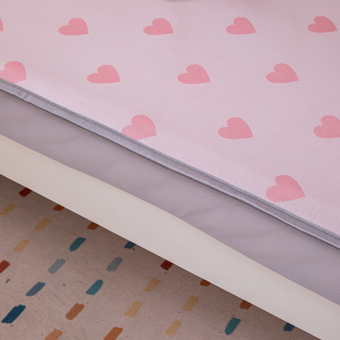 91家纺网 家纺一手货源 找家纺 凌云家纺  2025新款提花凉感冰丝席床笠款三明治凉席三件套 甜心-粉