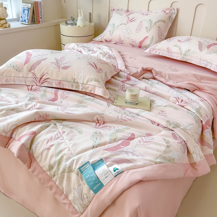 91家纺网 家纺一手货源 找家纺 宝士康家纺 2025新款10A抗菌针织夏被 夜来香