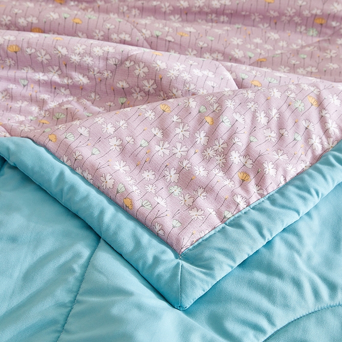 91家纺网 家纺一手货源 找家纺 海洋家纺 2025款水洗棉纯棉花夏凉被全棉花印花夏被空调被薄被子 漫生活紫